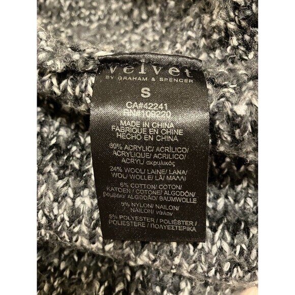 Velvet By Graham & Spencer Tweed Knit Open Front Cardigan Sweater Small - Picture 4 of 5